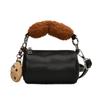 Small PU Leather Shoulder Bag Plush Cartoon Crossbody Bag Cookie Hot Dog Handbag  Shopping