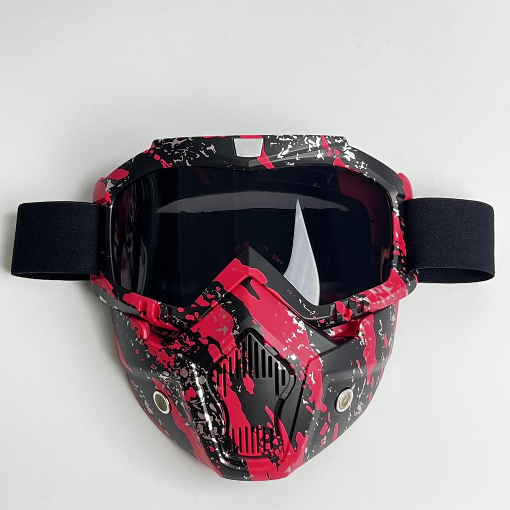 Windproof Outdoor Mask Glasses Men Off-road HD Lens MX MTB ATV Anti-Fog Full Face Protection Tactical Helmet Mask Adjustable