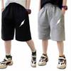 Kids Summer Cartoon Shorts Children Cotton Elastic Waist Knee Length Pants Gray School Student Boys Short Sweatpants