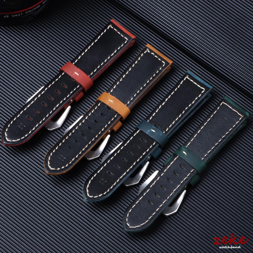 Genuine Leather Watch Band for Panerai Stitching Crazy Horse Cowhide Strap Men Sport Bracelet Watchband 20mm 22mm 24mm Wristband