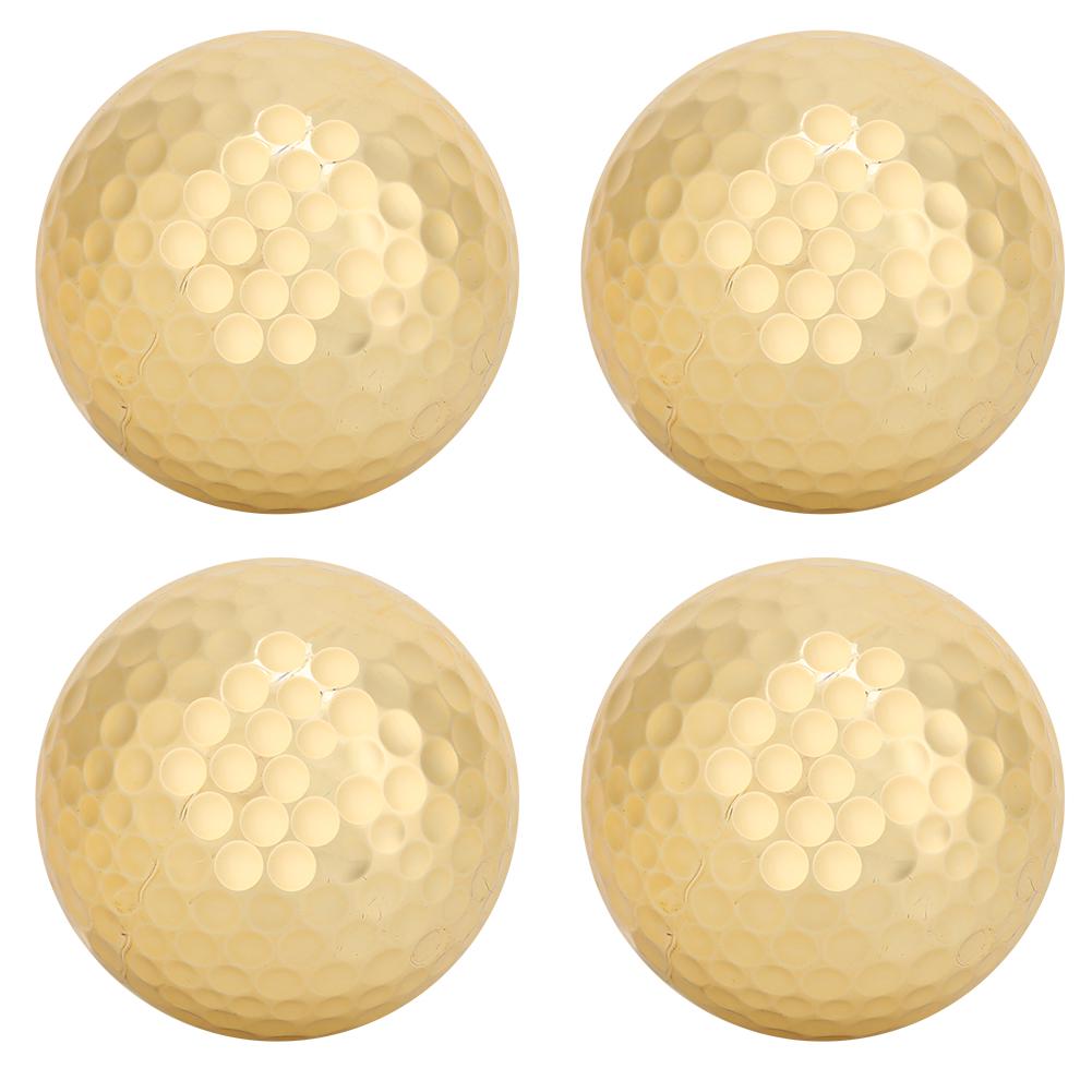 4Pcs Portable High Quality Double Layer Gold Plating Golf Ball Accessory Golden