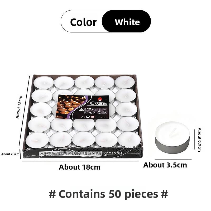 Round Romantic Smokeless Candles, Household Smokeless Candle Lamps, Festival Supplies 50-piece Set