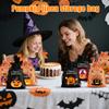 12Pcs Halloween Pumpkin Burlap Gift Bags Small Drawstring Goodie Treat Bag Halloween Linen Jute Candy Bag for Kids Trick or Treat Party Supplies