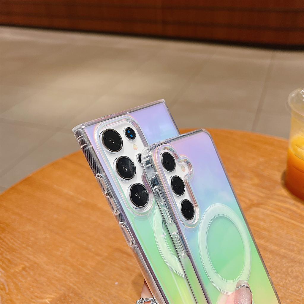 For Samsung Galaxy S24 Ultra Case Compatible with MagSafe Acrylic+TPU Gradient Phone Cover