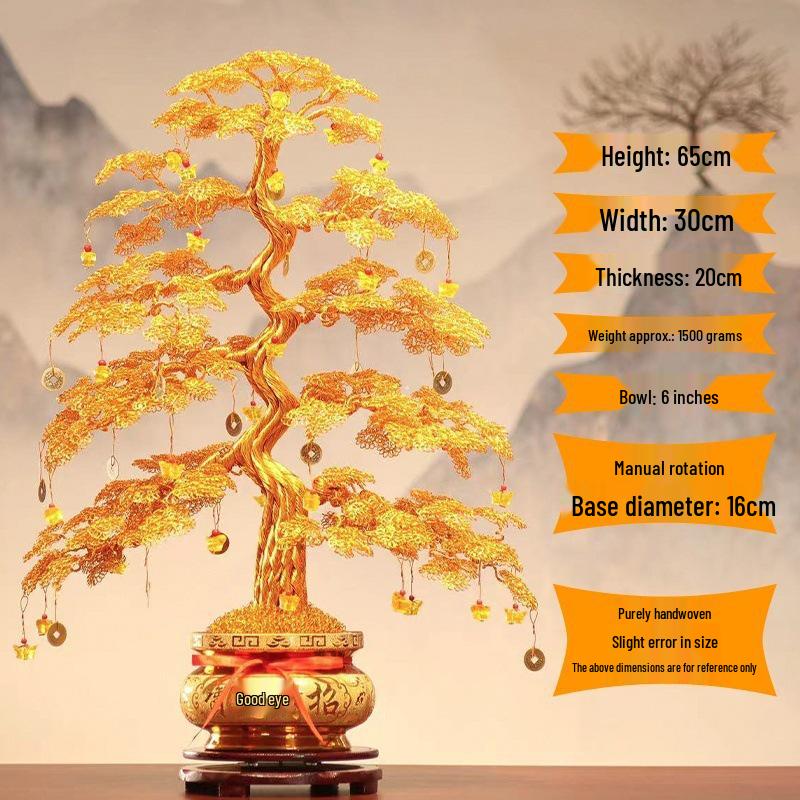 Hand-Woven Money Tree Ornament for Home Decoration and Housewarming