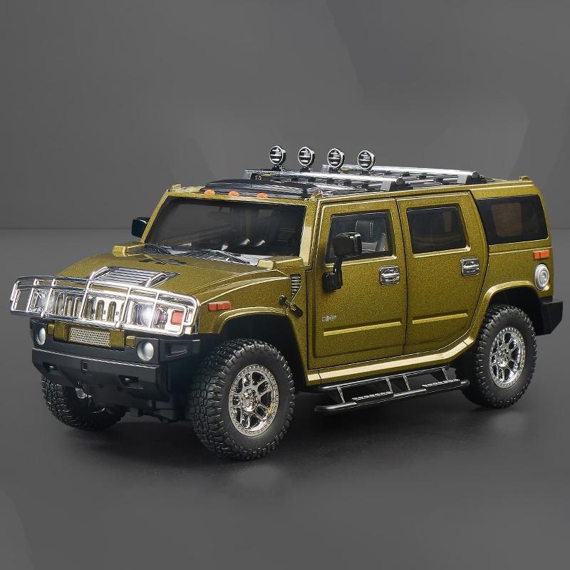 1:18 HUMMER H2 Highway 61 Off Road SUV Alloy Metal Diecast Model Car Children Toy Car With Sound And Light Holiday Gift With Boy