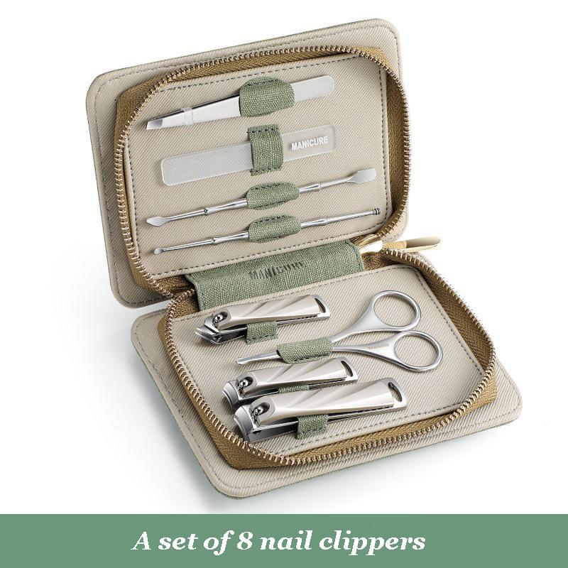Stainless steel nail clipper set, home nail clippers, nail grooves, eagle-beak nail clippers, pedicure and nail care tools