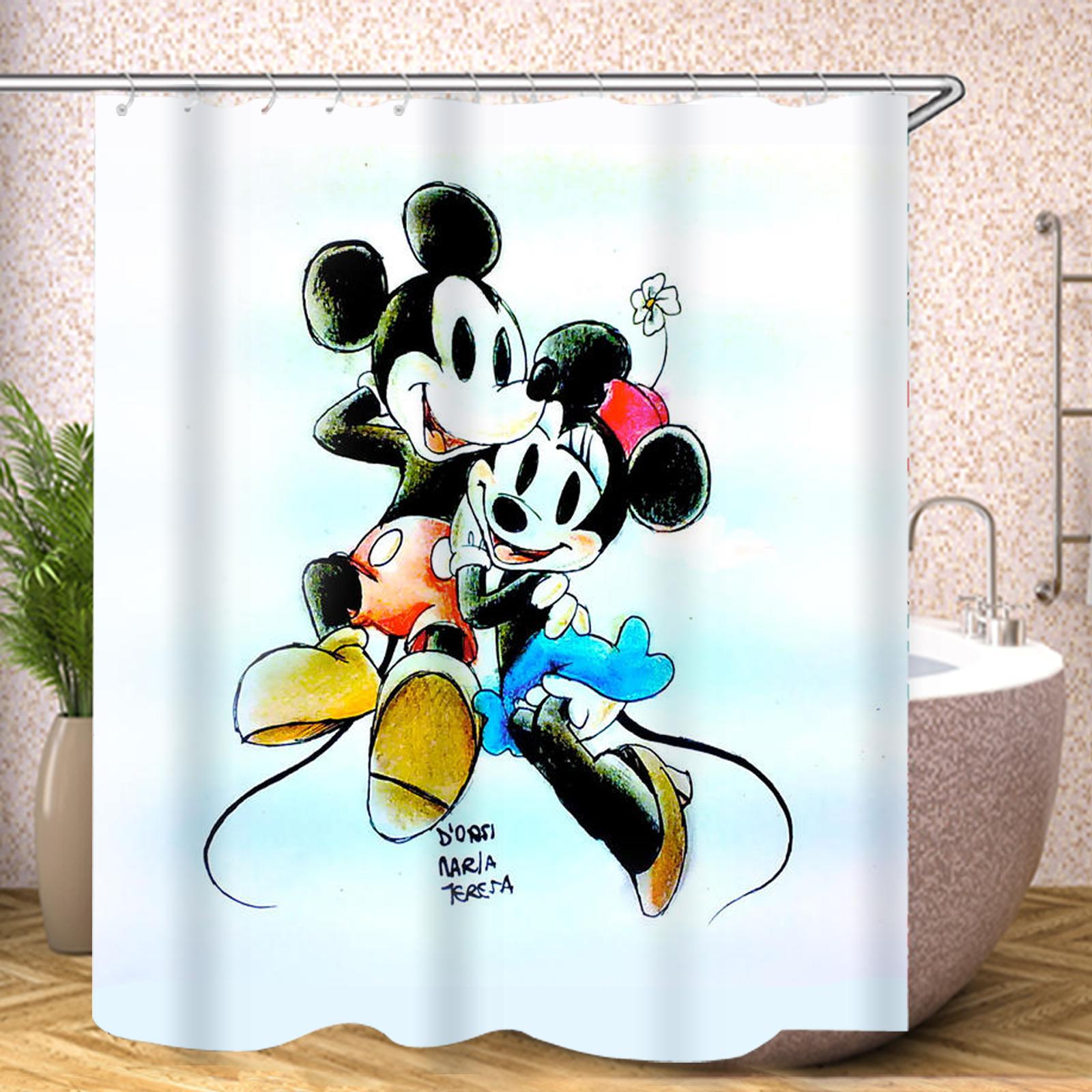 

Mickey Bathroom Accessories Shower Curtain Sets Full Set Decorations And Curtains For Waterproof Anime 90x180cm