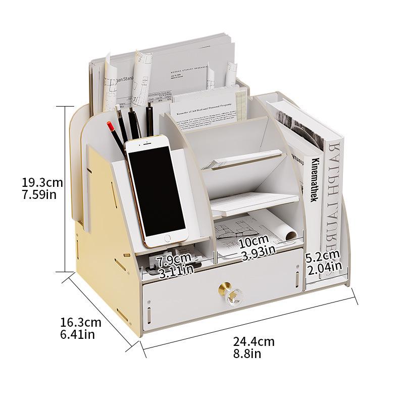 Nordischer Kreativer Holz-Stifthalter: Desktop-Organizer mit großer Kapazität und mehreren Fächern