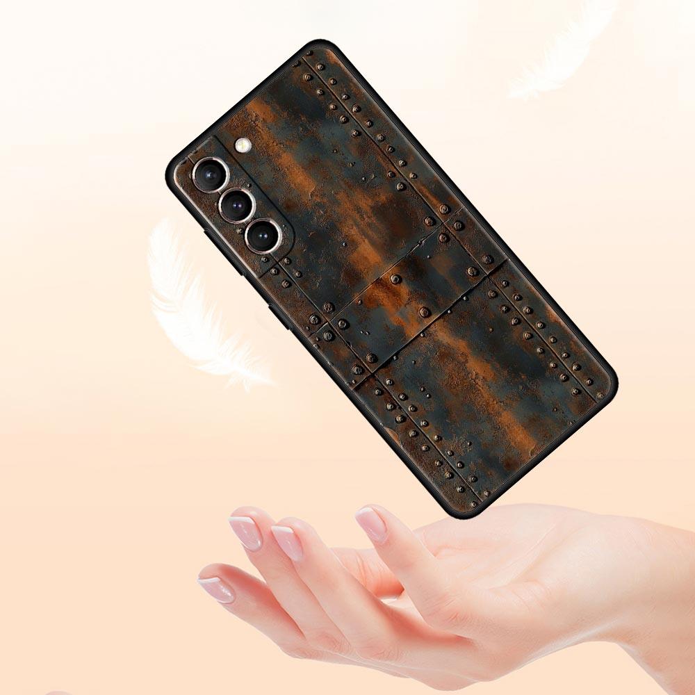 Vintage Industrieller Stil Rostige Handyhülle für Samsung Galaxy S26 S25 S24 S23 S22 S20 S21 FE Ultra S25 Edge Plus Weiche TPU Abdeckung
