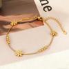 Elegantes Gänseblümchen Perlen Armband Damen Edelstahl Goldfarbe Kasten Kette Mode Süße Blumen Zirkonia Geburtstagsgeschenk Großhandel