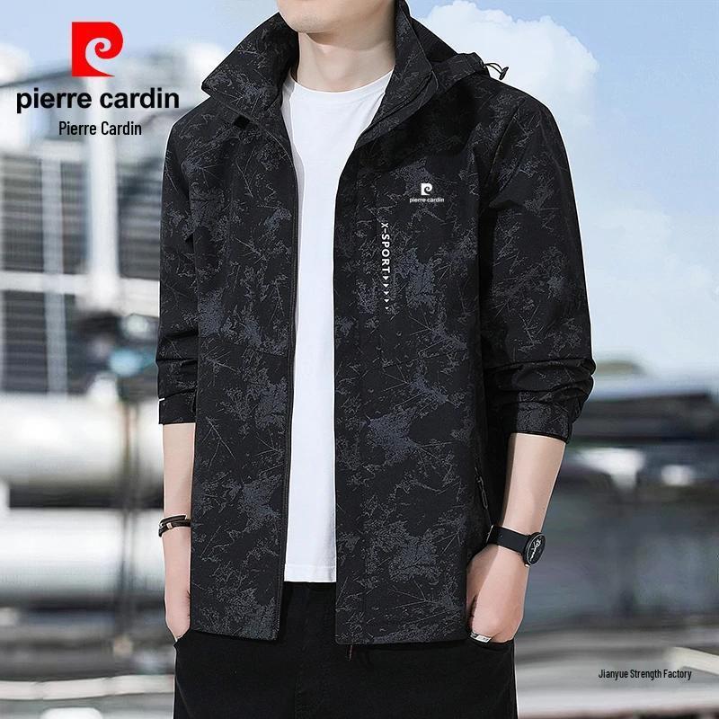 Pierre Cardin Men's Waterproof Windbreaker: Loose-Fit Casual Jacket for Spring & Autumn