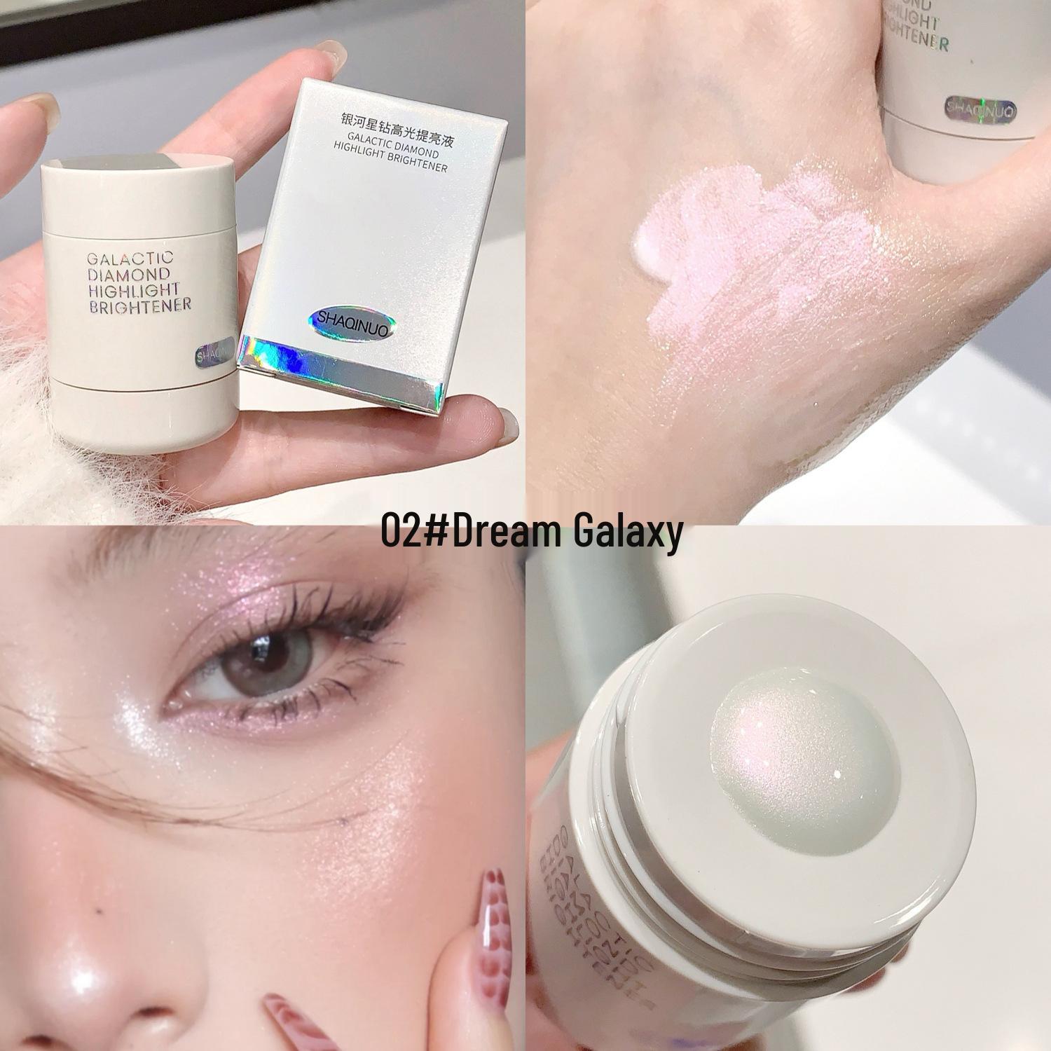 

SHAQINUO Galaxy Star Diamond Highlighter: Brightening Pearlescent Liquid with Fine Shimmer for Face and Collarbone Sparkle.