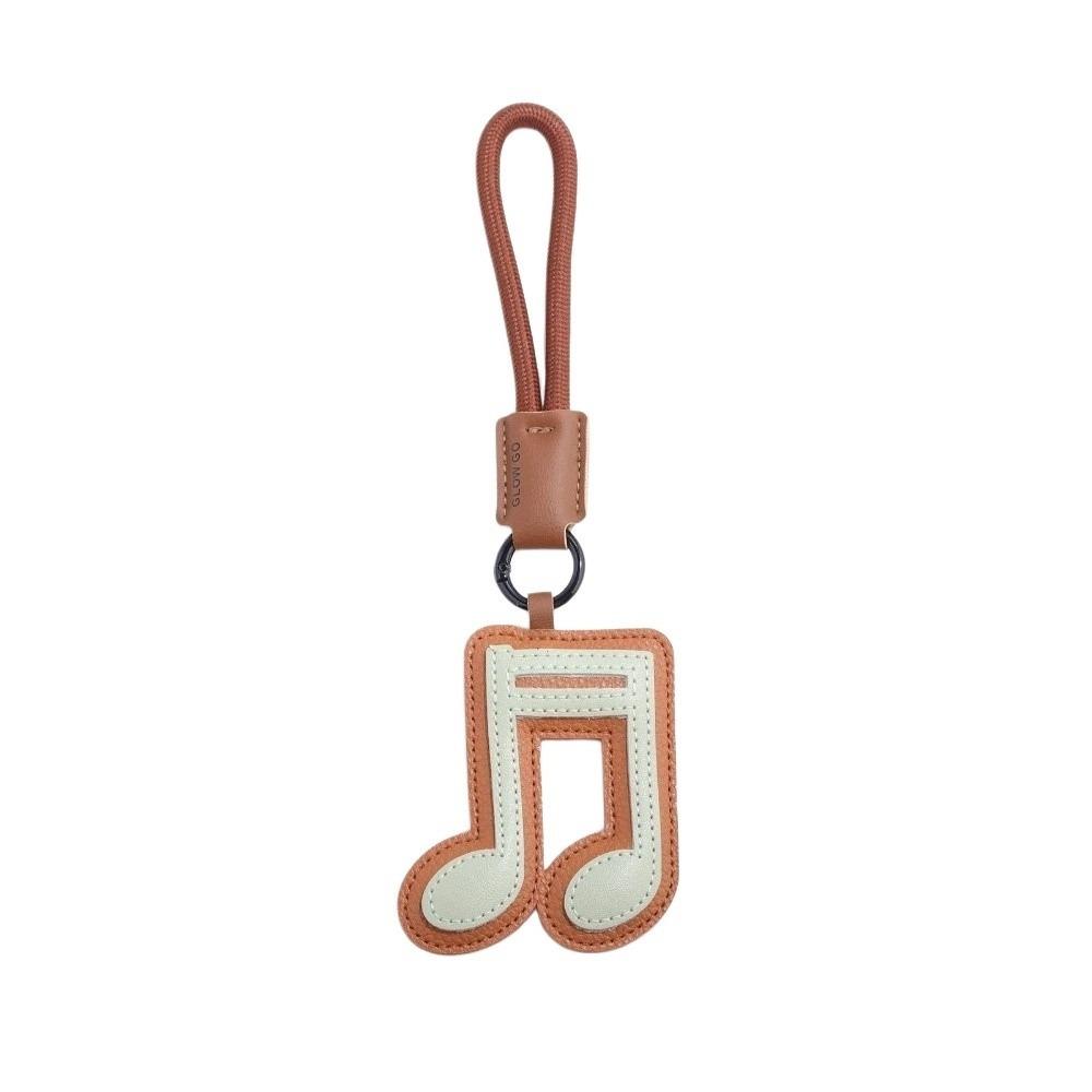 Beamed Sixteenth Note Musical Note Keychain Eighth Note PU Leather Keyring  Backpack Decor