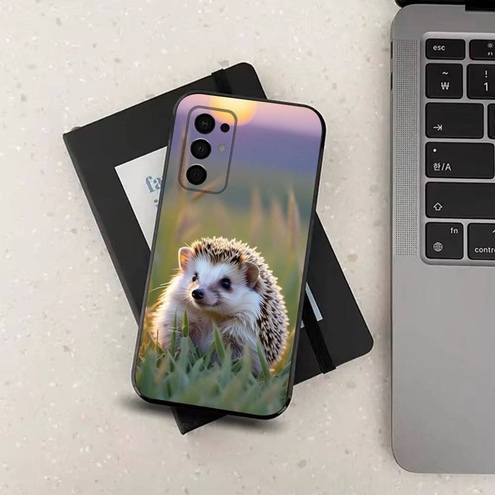 Hedgehog Cute Animal For Samsung Galaxy A53,31,52,72,41,Note,J7,8,9,5G,22,73,32,71, Soft Black Silicone Case