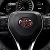 For Toyota Carbon Fiber Car Steering Wheel Sticker Emblem Badge Decoration Decals Corolla Auris Camry Yaris Avensis Accessories