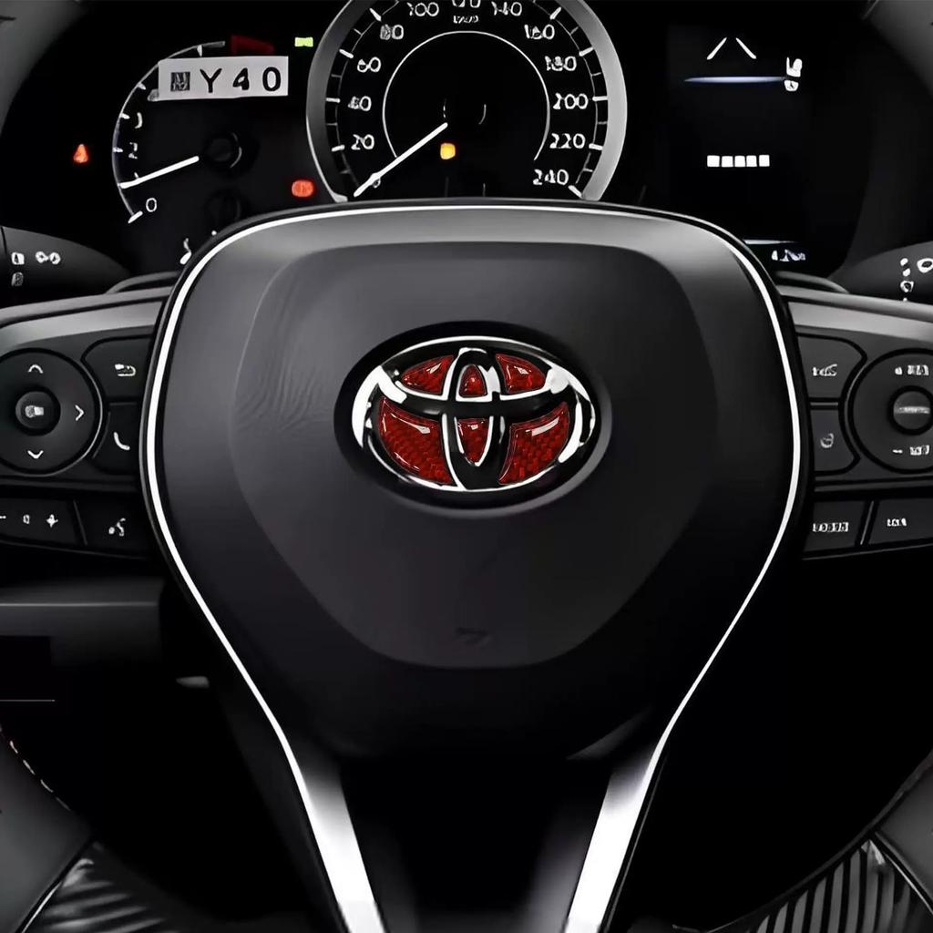 For Toyota Carbon Fiber Car Steering Wheel Sticker Emblem Badge Decoration Decals Corolla Auris Camry Yaris Avensis Accessories