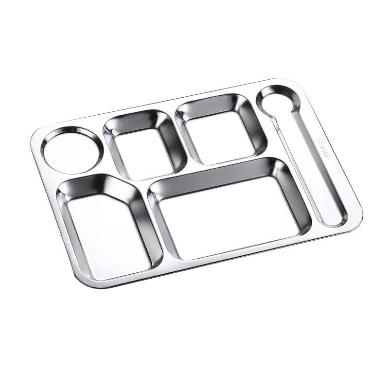 

304 Stainless Steel Six-Grid Meal Tray