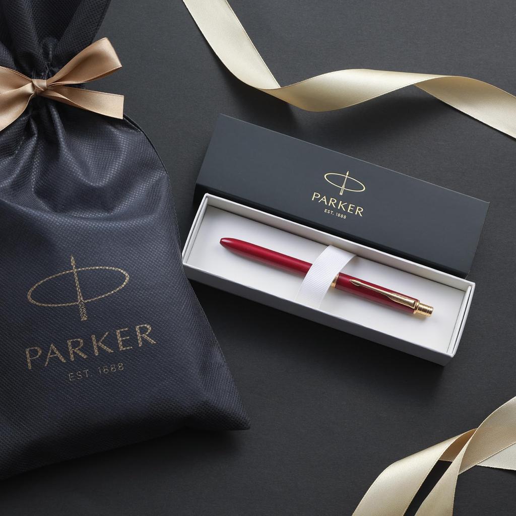 PARKER Multifunctional Pen Sonnet Original Red GT 3in1 Ballpoint Pen 2 Colors and Mechanical Pencil Wrapping Bag with Brand Logo Gift Box Gift Present