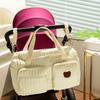 Diaper Bag Quilted Lightweight Large Capacity Bear Pattern Mommy Bag with Padded Shoulder Straps Top Handle Spacious Organizer