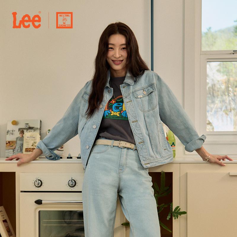 X Melting Sadness FW24 Back Fleece Rabbit Patch Denim Jacket Unisex Jacket LUT009198203487A06315
