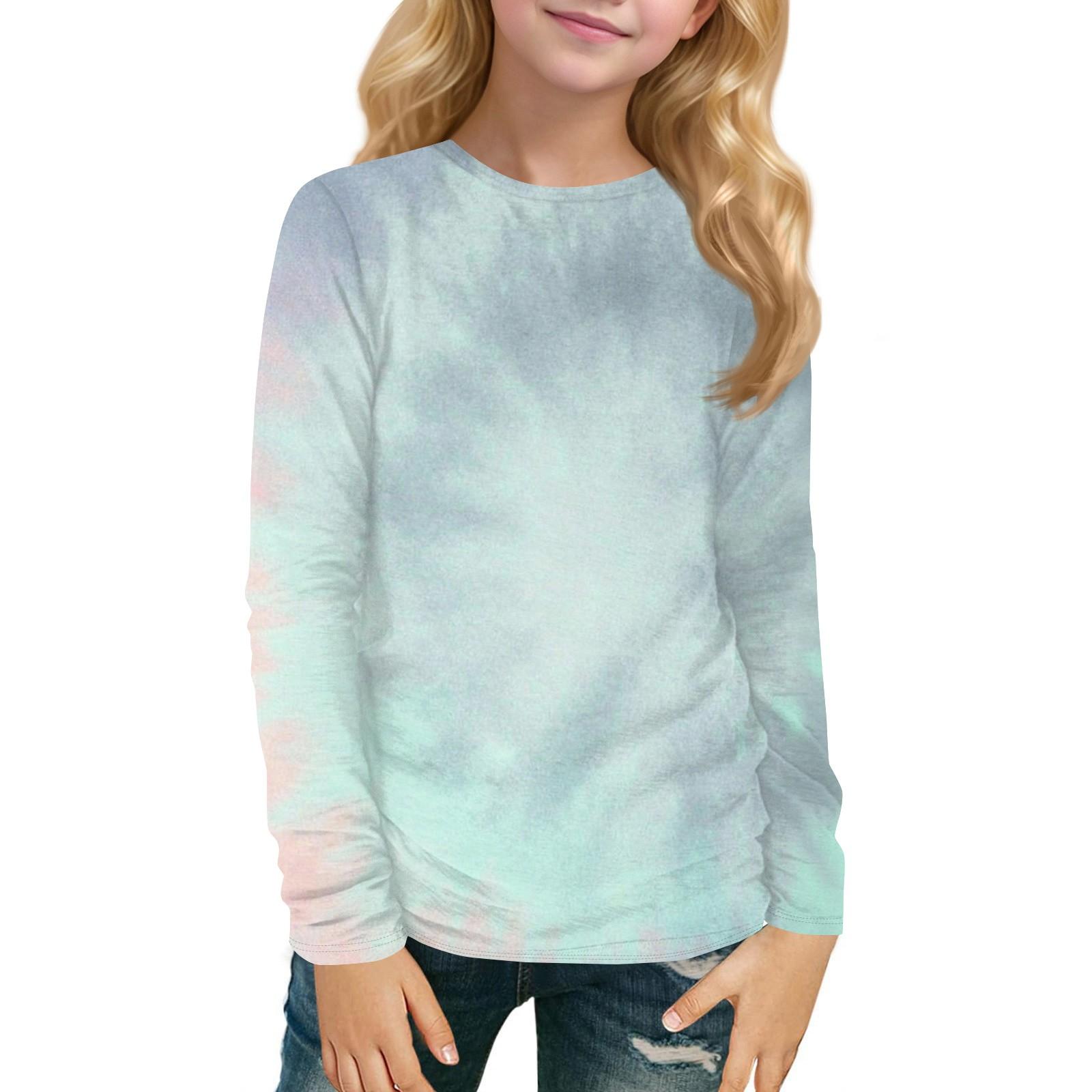 

Детский топ с длинным рукавом, круглым вырезом, с принтом, повседневный 160 небесно-голубой