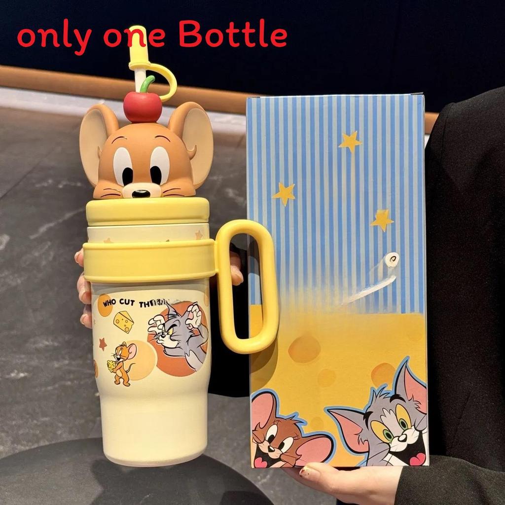 Tom And Jerry Insulated Travel Mug With Straw And Handle For Office Use Jerry