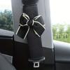 Plush Bow Car Seat Belt Shoulder Pad - Soft and Thick Suitable for All Seasons - Women's Comfortable Car Safety Accessories