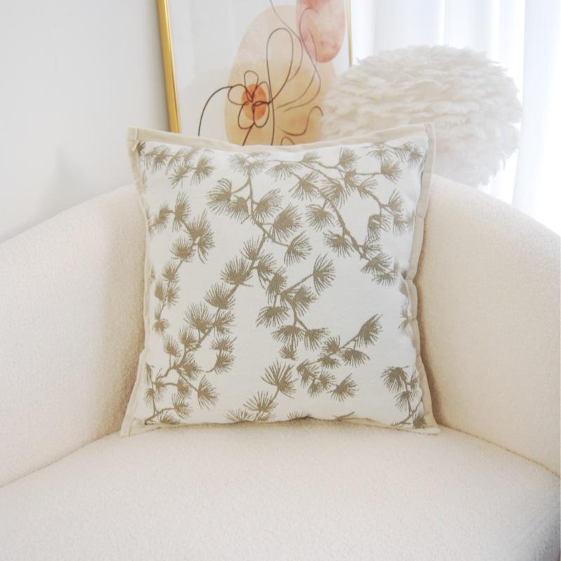 Chinese Style Light Luxury Velvet Pillowcase Retro Model Room Living Room Sofa Cushion Bay Window Pillow Zen Meaning