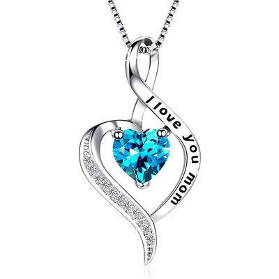 Shein Mother'S Day Necklace, Heart-Shaped Mother'S Birthday Gift Necklace, Twist Arm Design Pendant.