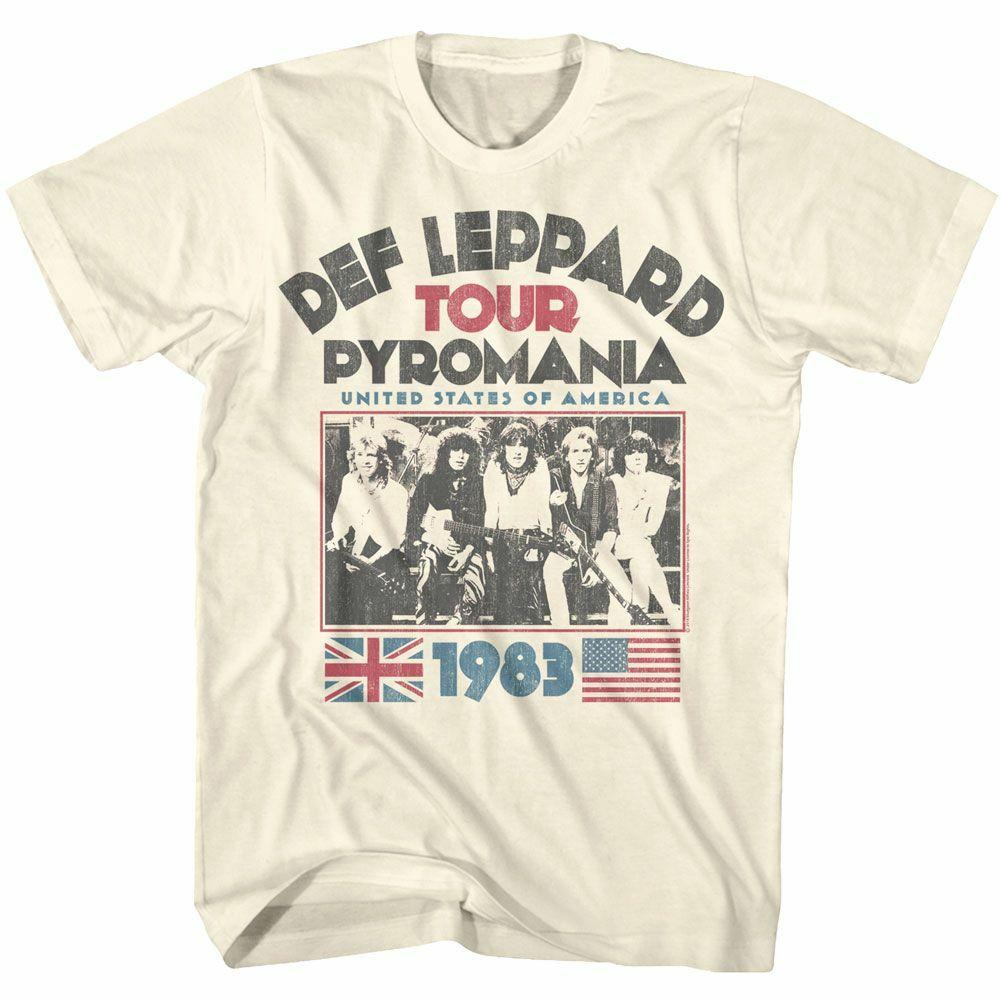 Def Leppard Pyromania Tour Natural Adult T-Shirt S