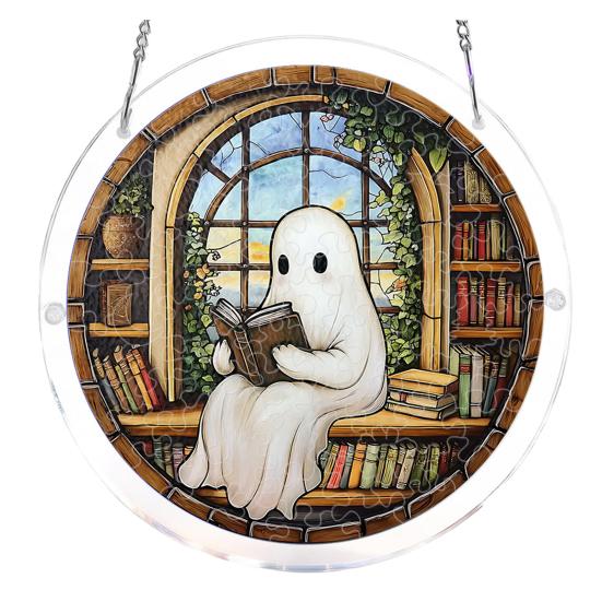 Halloween Acrylic Jigsaw Puzzle Suncatcher Stained Glass Style DIY Sun Catcher