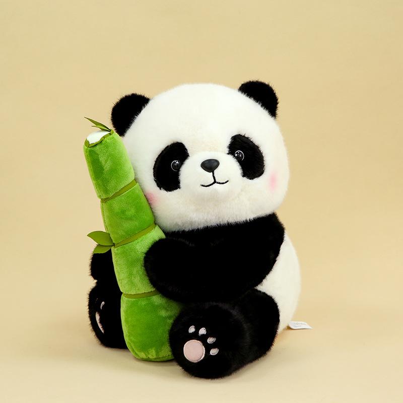 Cute Panda Flower Making Fortune Apple Plush Toy Doll Chengdu Rag Doll Travel Souvenir Gift