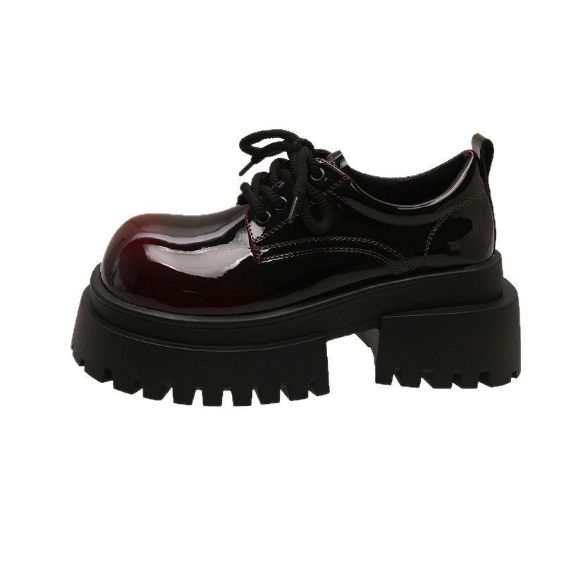 British Style Platform Wenzhou Small Leather Shoes Women's 2025 New Small Height-increasing Loafers Sweet and Cool Big Head Shoes