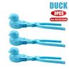5Pcs Duck Shaped Snowball Maker Clip Children Outdoor Plastic Winter Snow Sand Making Mould Tool for Kids Fight Fun Sports Toys