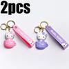 Cute Cartoon Hello Kitty Keychain Teacup Key Chain Women Girl Schoolbag Shoulder Bag Car Keyring Kid Kawaii Gift Festival gifts