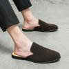 Men's Heelless Half Slippers Men's Summer Men's Frosted Leather Loafers Men's Fitting Room One Pedal Men's Shoes
