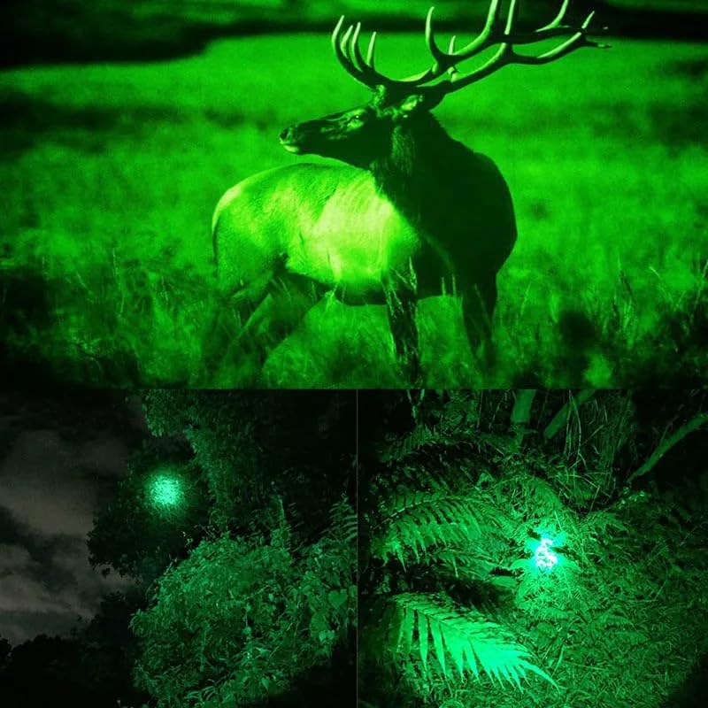 1200 Lumens Green LED Flashlight with Rotating USB 5 Lighting IPX6 Portable Green LED Lightweight and Ideal for Animal and Night Fishing