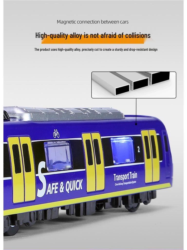 Kaiwei Alloy Subway Train Model with Sound & Light, Magnetic Force, Connect Rod, Pull-back/Remote Control