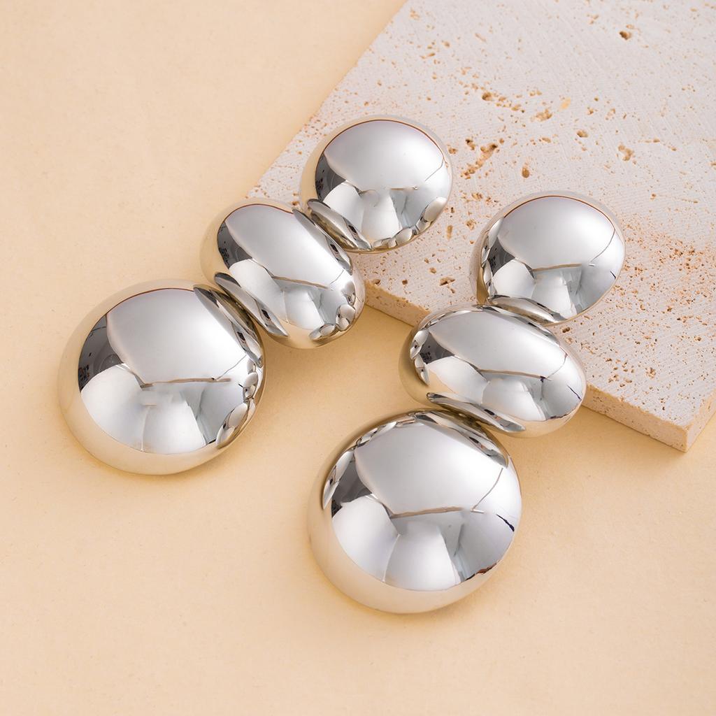Exaggerated and Atmospheric Earrings, Glossy Geometric Round Earrings, Light Luxury, High-end, Ladylike Earrings