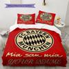 Benutzerdefinierte Bettwäsche des FC Bayern München, Steppbett-Set Bettbezug Kissenbezug Heim-Geburtstagsgeschenk(1 Bettbezug + 2 Kissenbezüge, ohne Füllung) -HE59