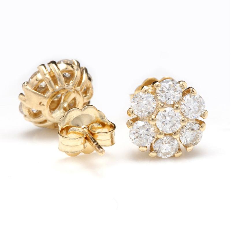 Huitan Luxury Gold Color Brilliant Cubic Zirconia Stud Earrings for Women Dainty Small Female Earring Gifts Classic Jewelry