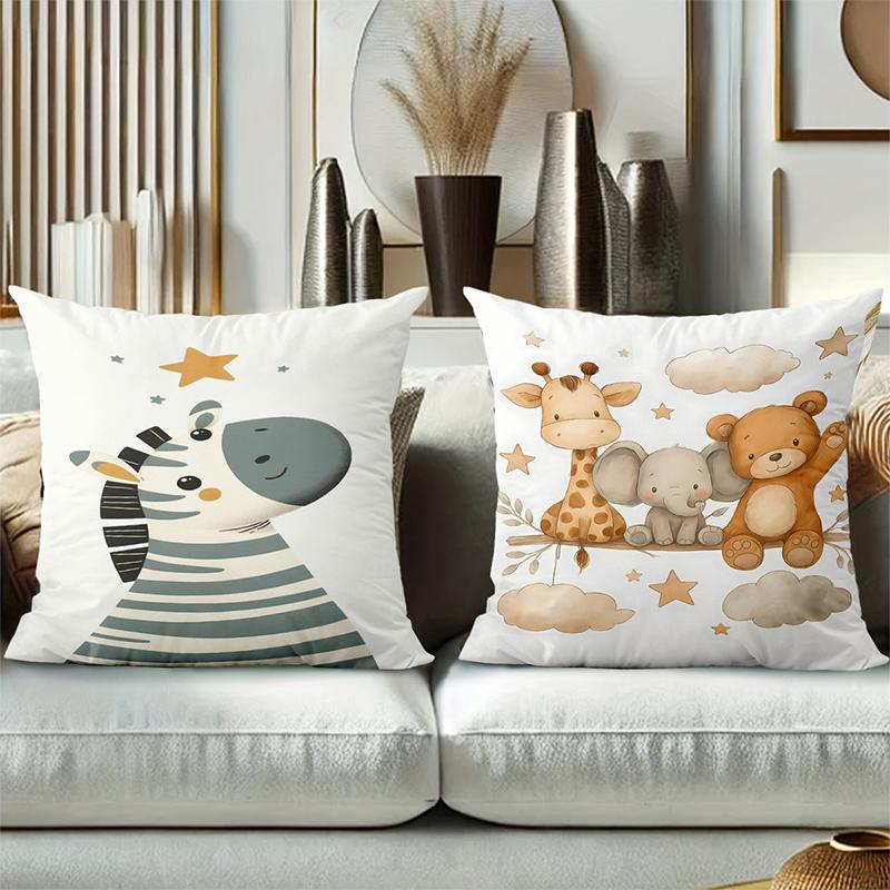 Cute Animal Print Throw Pillows For Home Decor Polyester pillowcase, sofa decorative cushion cov Headboard Pillow