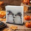 Cute Desktop Storage Box Halloween Wooden Napkin Holder, Pastel Pumpkin Ghost Black Cat Tabletop Tissue Dispenser, Waterproof Party Table Decor