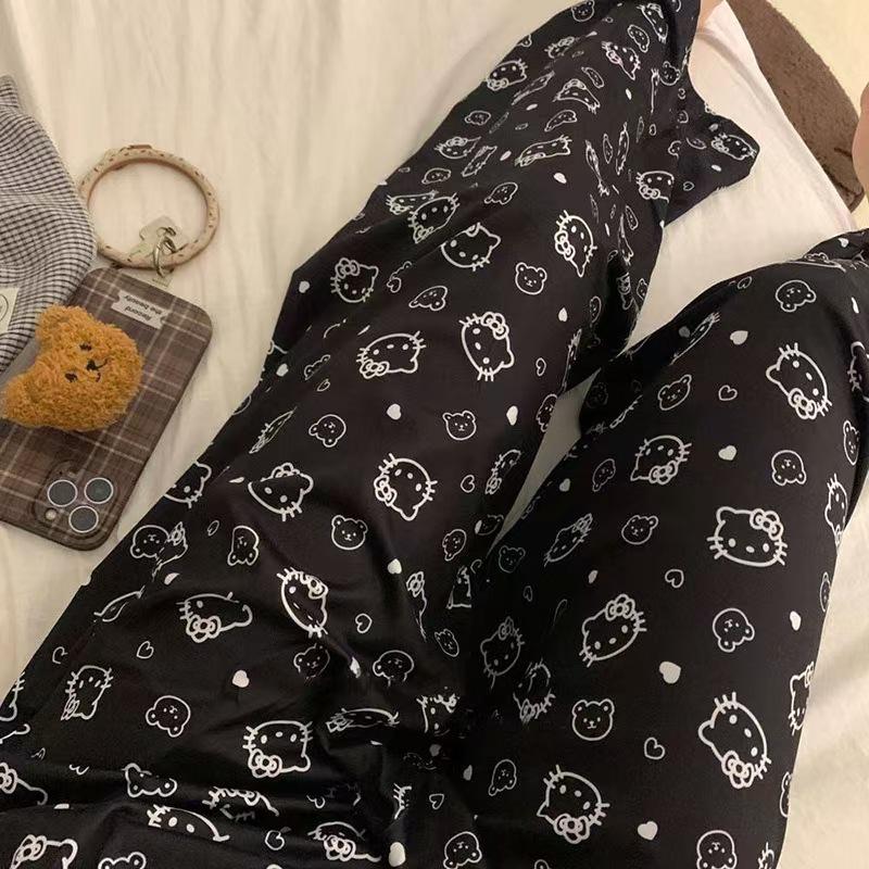 Women's Loose Cartoon Pajama Pants for Spring & Autumn - Casual, Airy, and Outdoor-Friendly