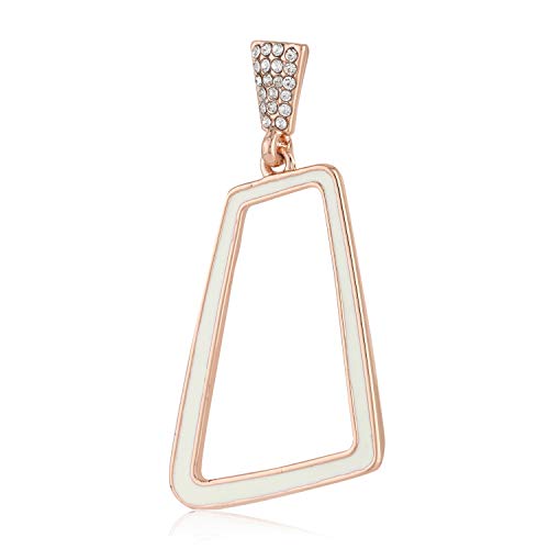 Estele Valentine Gifts For Girlfriend/Wife: 24Kt Rose Gold Tone Plated White Enamel Hexagon Danglers Earrings Girls and Women
