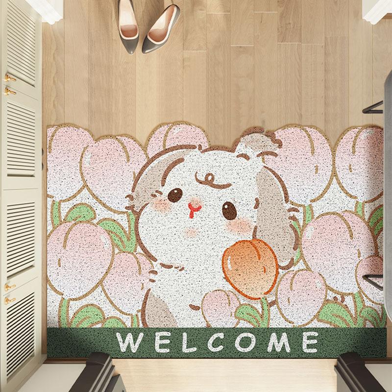 Cartoon Air Entry Door Door Door Mat Scraping Dirt Dirt Outdoor Dust Removal Wear-resistant Can Be Cut Silk Floor Mat