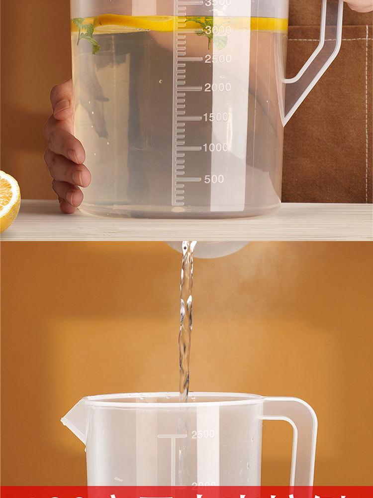 Large Capacity 5L Cold Water Pitcher, High Temperature Resistant, with Measuring Scale – Ideal for Milk Tea Shops and Tea Brewing.