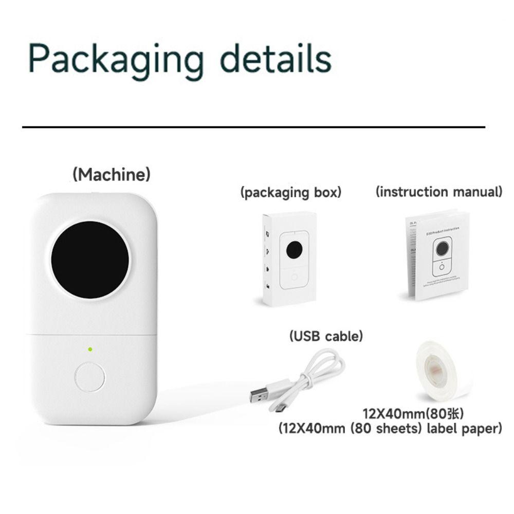 Reusable D30 Label Maker Bluetooth Label Maker Machine Thermal Label Printer  Office Printer