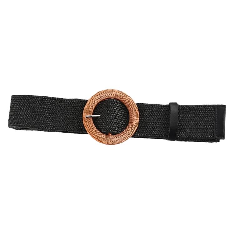 Aesthetic Buckle Belt for Women Crochet Wide Belt Simple Bohemian Waistband for Dresses Eye Catching Waist Accessories